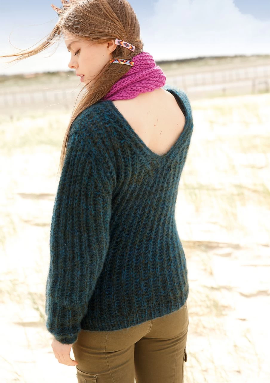 Melierter Patentpullover 1 Melierter Patentpullover