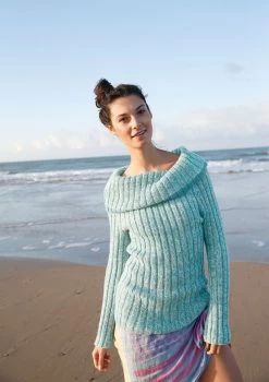 Rippenpullover Mit Großem Kragen