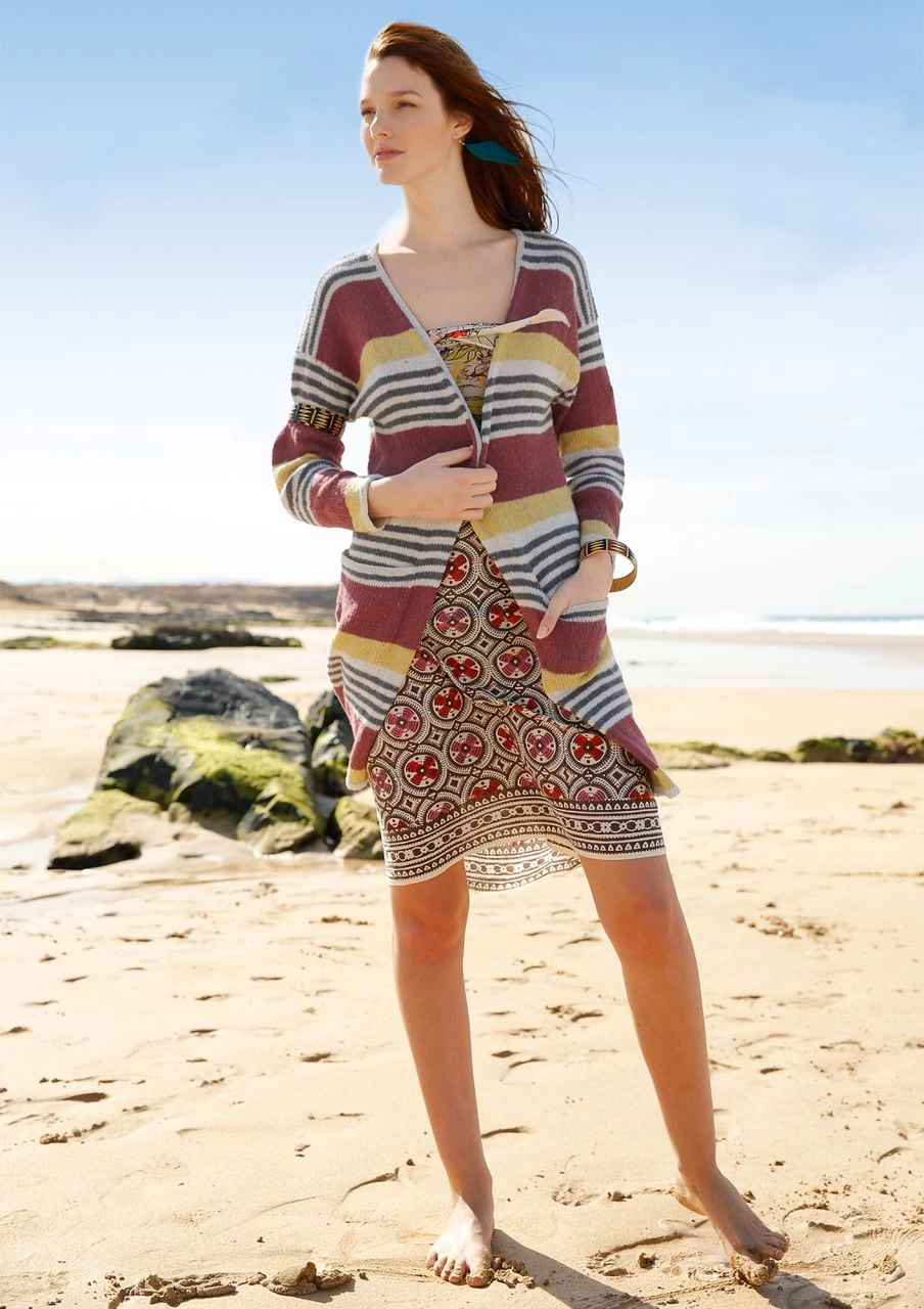 Lange Jacke Mit Streifen 3 Lange Jacke Mit Streifen – Bild 3