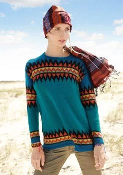 Weiter Pullover Mit Zackenmuster