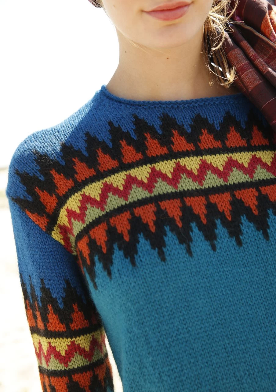 Weiter Pullover Mit Zackenmuster 3 Weiter Pullover Mit Zackenmuster – Bild 3