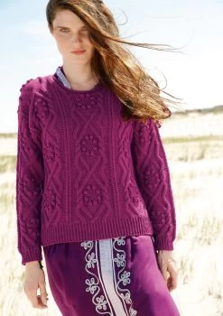 Noppenpullover Mit Zöpfen