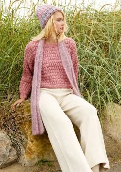 Weiter Pullover Mit Patenten Rippen