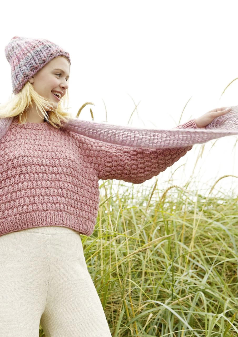 Weiter Pullover Mit Patenten Rippen 5 Weiter Pullover Mit Patenten Rippen – Bild 5