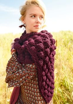 Schal Mit Noppenmuster