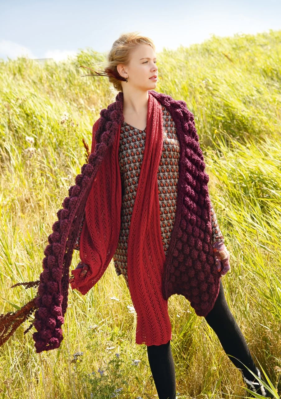 Schal Mit Noppenmuster 2 Schal Mit Noppenmuster – Bild 2