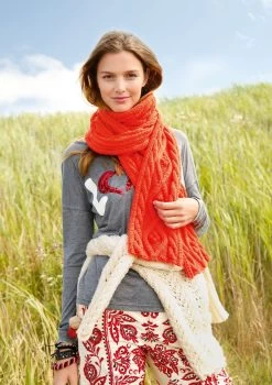 Schal Mit Zopfmuster