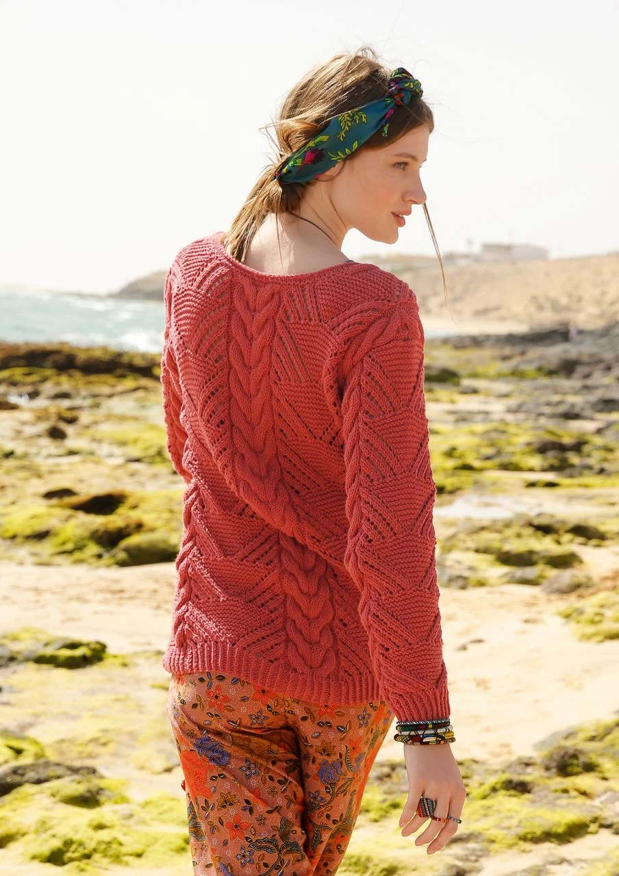 Pullover Mit Lochmuster Und Zöpfen 3 Pullover Mit Lochmuster Und Zöpfen – Bild 3