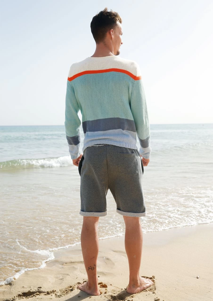 Herrenpullover Mit Blockstreifen 2 Herrenpullover Mit Blockstreifen – Bild 2