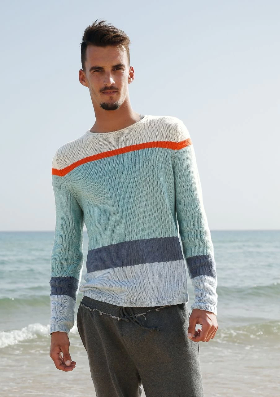 Herrenpullover Mit Blockstreifen 4 Herrenpullover Mit Blockstreifen – Bild 4