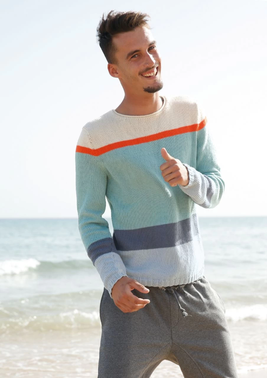 Herrenpullover Mit Blockstreifen 5 Herrenpullover Mit Blockstreifen – Bild 5