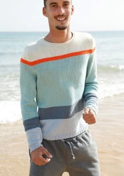 Herrenpullover Mit Blockstreifen