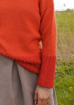 Orange-roter Pullover -Strickwaren Geschäft R71M31 d 1280x1280