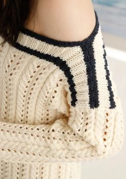 Pullover Mit Lochmuster-Rippen -Strickwaren Geschäft R73M21 b 1280x1280