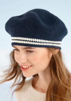 Gehäkelte Baskenmütze