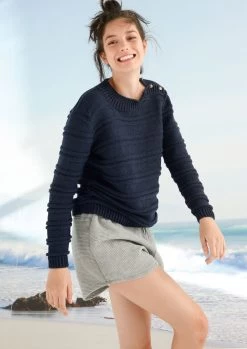 Pullover Mit Querrippen