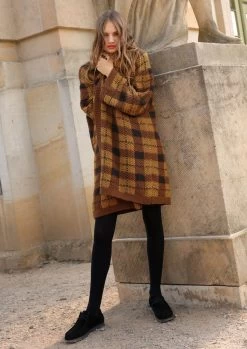 Karierter Mantel Im Perlmuster -Strickwaren Geschäft R76M03 e 1280x1280