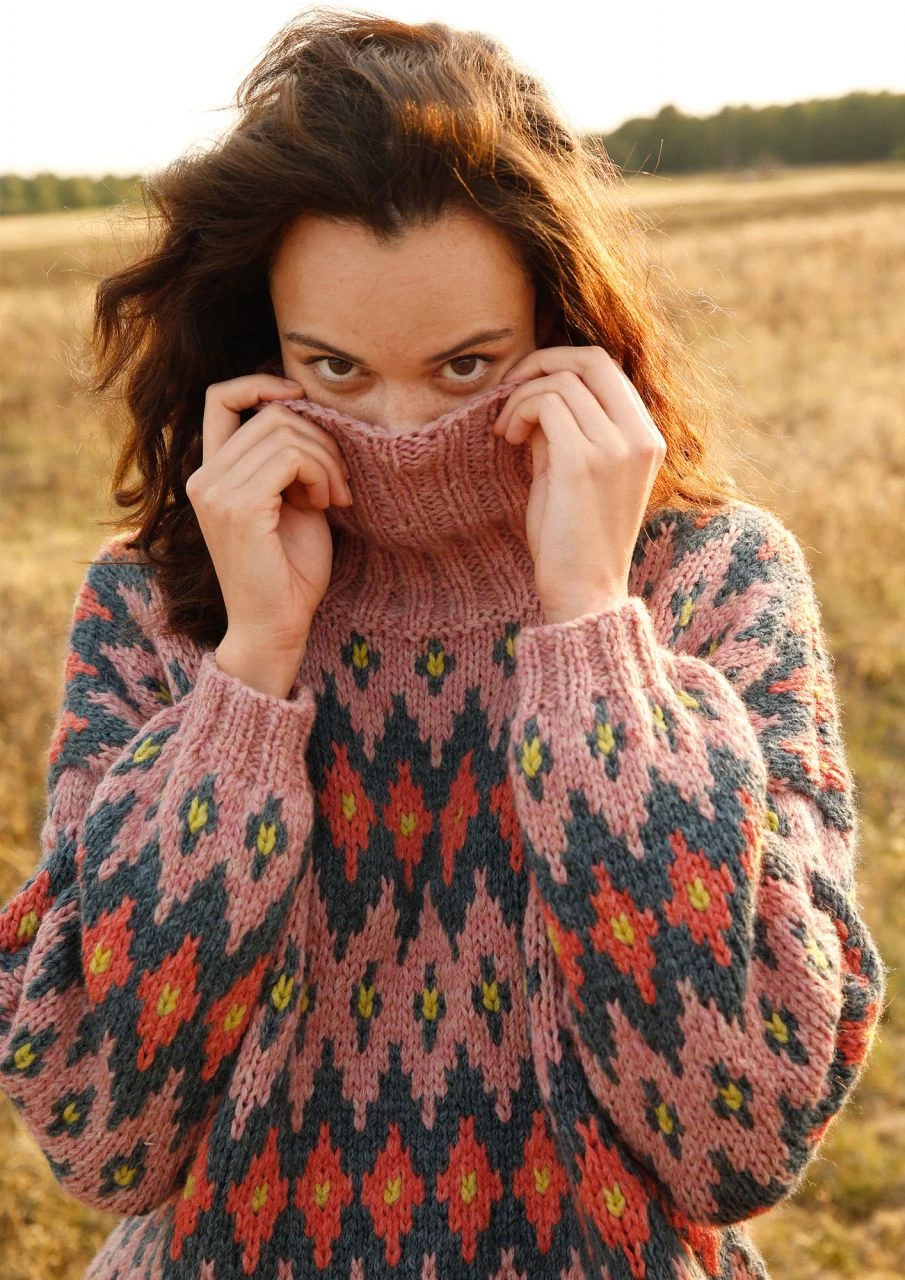 Weiter Jacquard-Pullover 2 Weiter Jacquard-Pullover – Bild 2