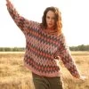 Weiter Jacquard-Pullover