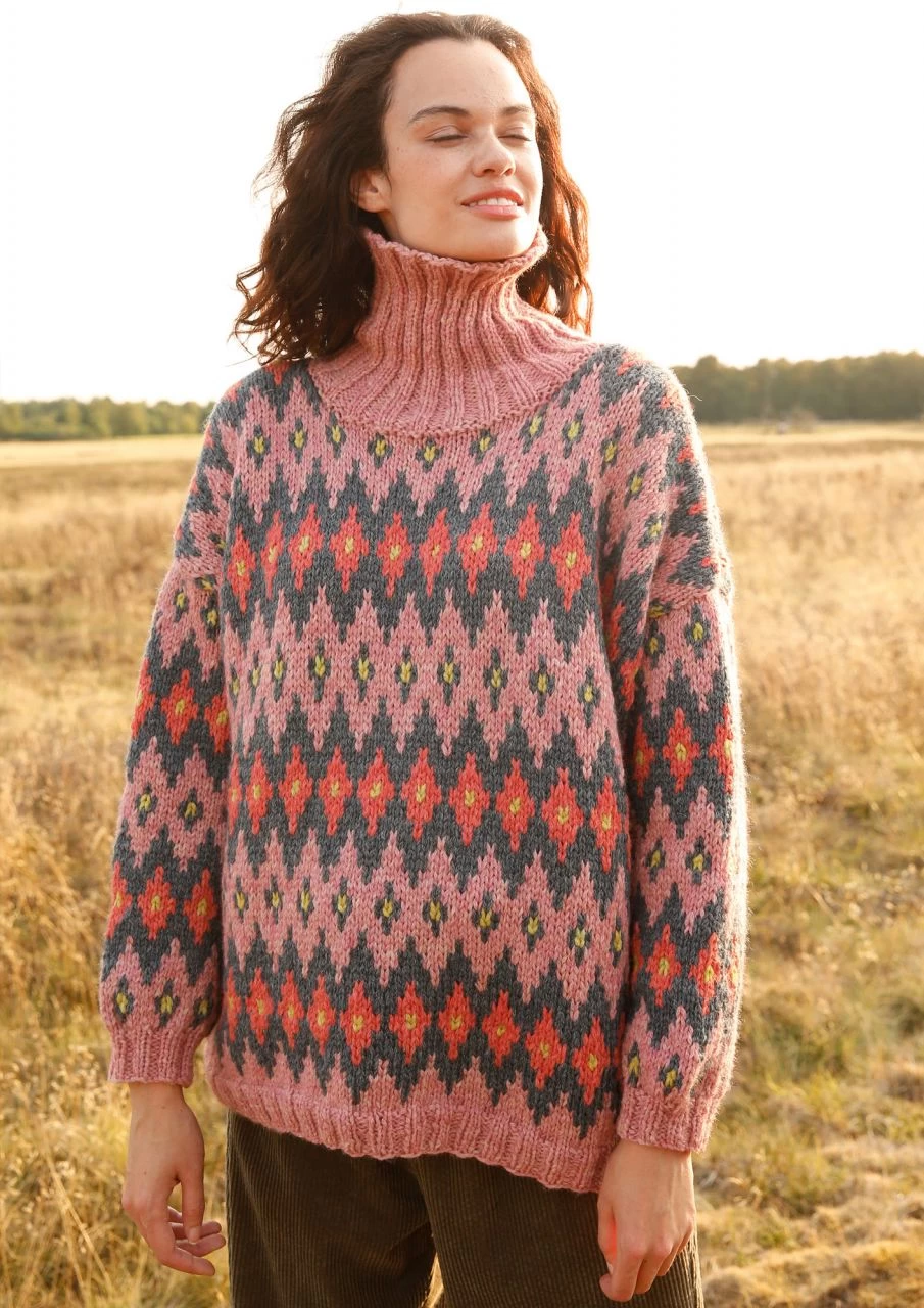 Weiter Jacquard-Pullover 5 Weiter Jacquard-Pullover – Bild 5