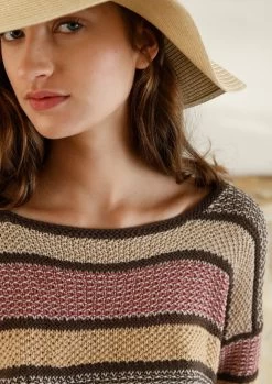 Pullover Mit Strukturmusterstreifen