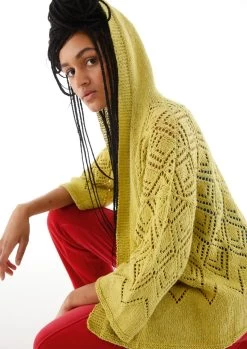 Kapuzen-Jacke Mit Lochmuster