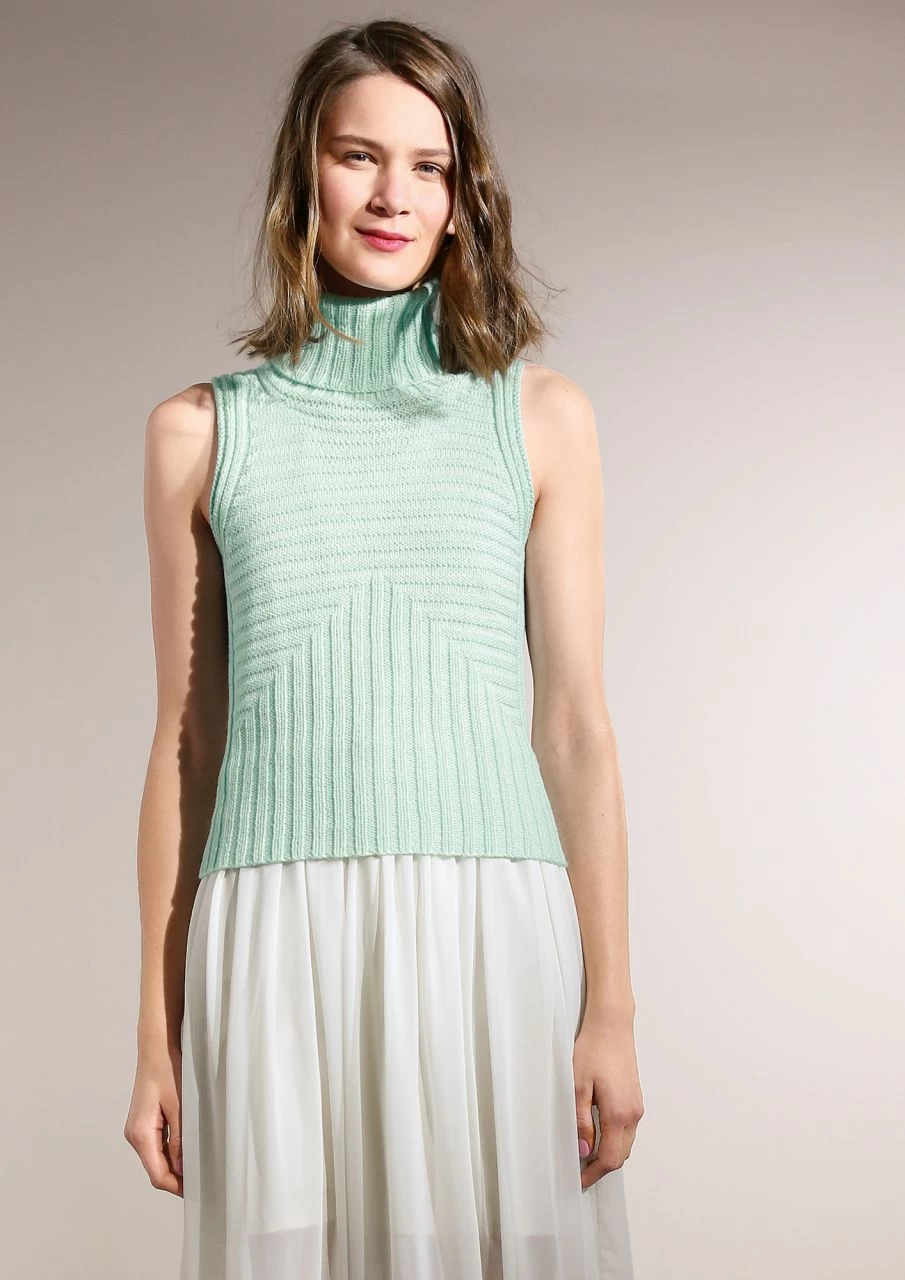 Ärmelloser Rippen-Pulli 1 Ärmelloser Rippen-Pulli