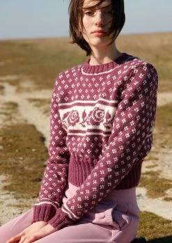 Pullover Mir Rosenbordüre