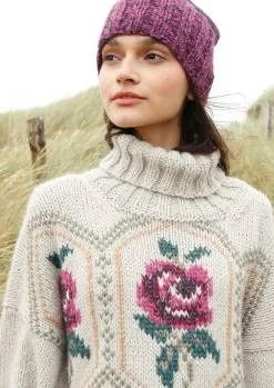 Pullover Mit Rosenmuster Bestickt