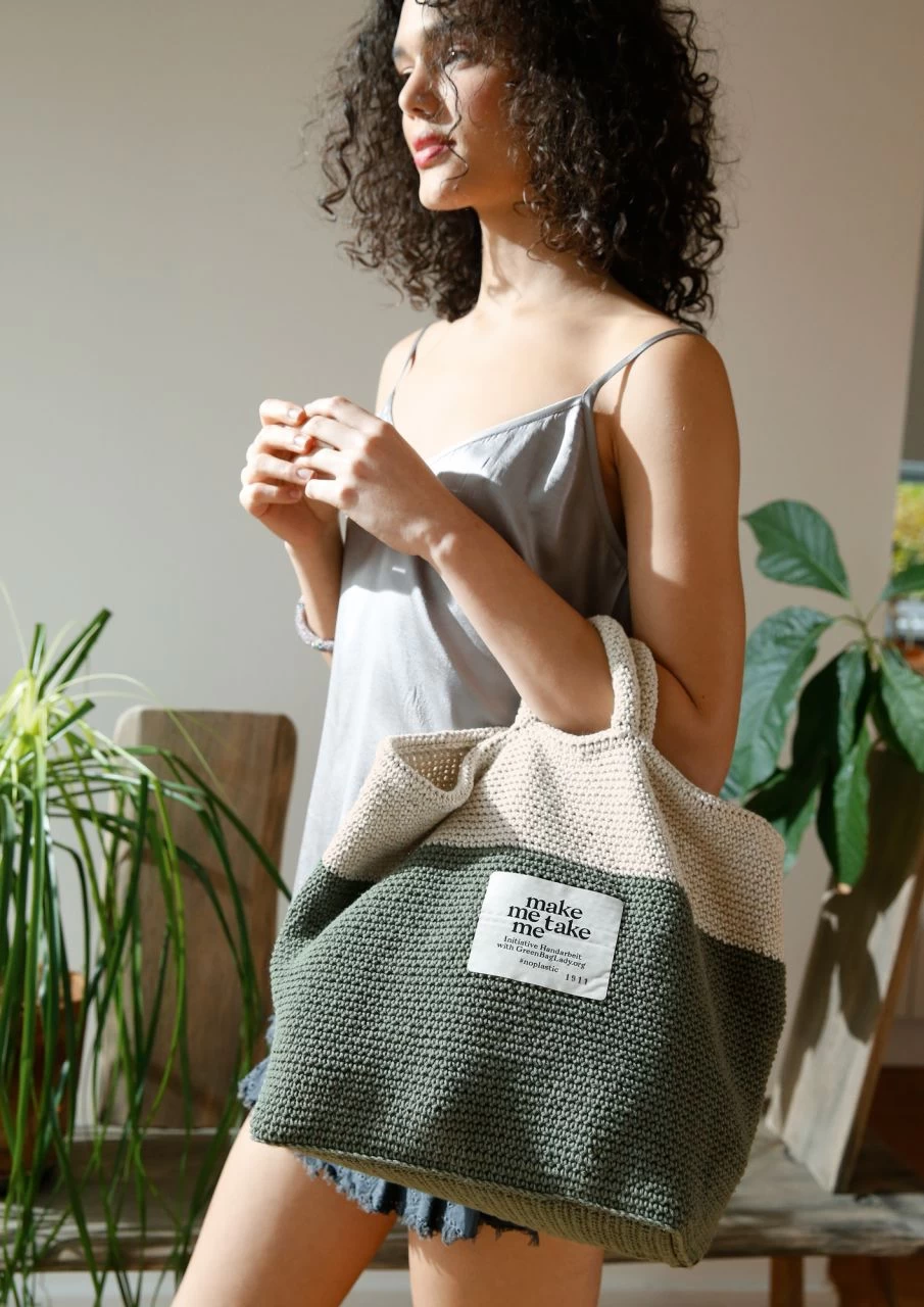 Häkeltasche "No Plastic" 1 Häkeltasche "No Plastic"